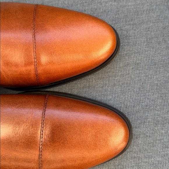 Men’s ASOS Tan Leather Oxford Dress Shoes UK 9 US 10 Brown Cap Toe Formal - Picture 6 of 11